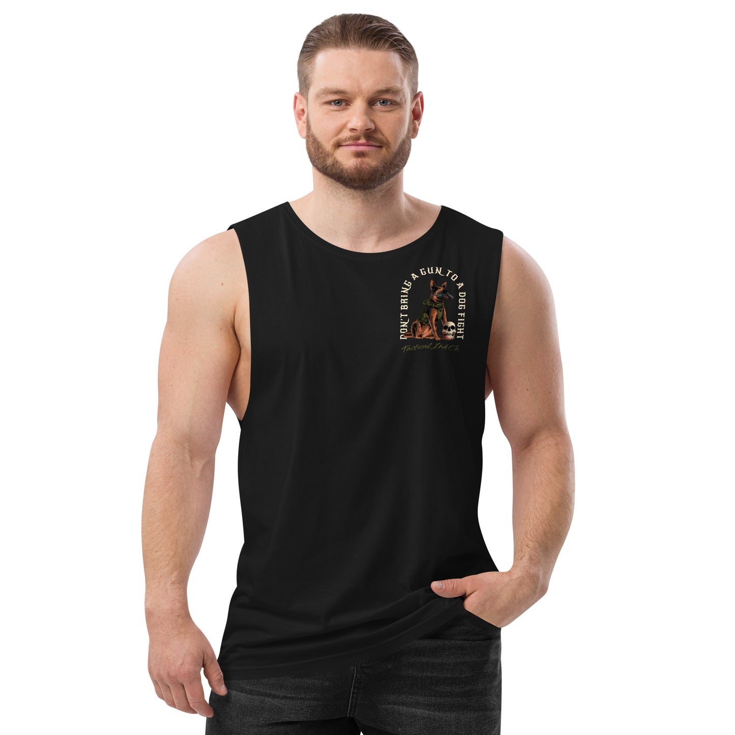 K-9 German Shepherd "Gun To A Dog Fight" Tactical Tank Top