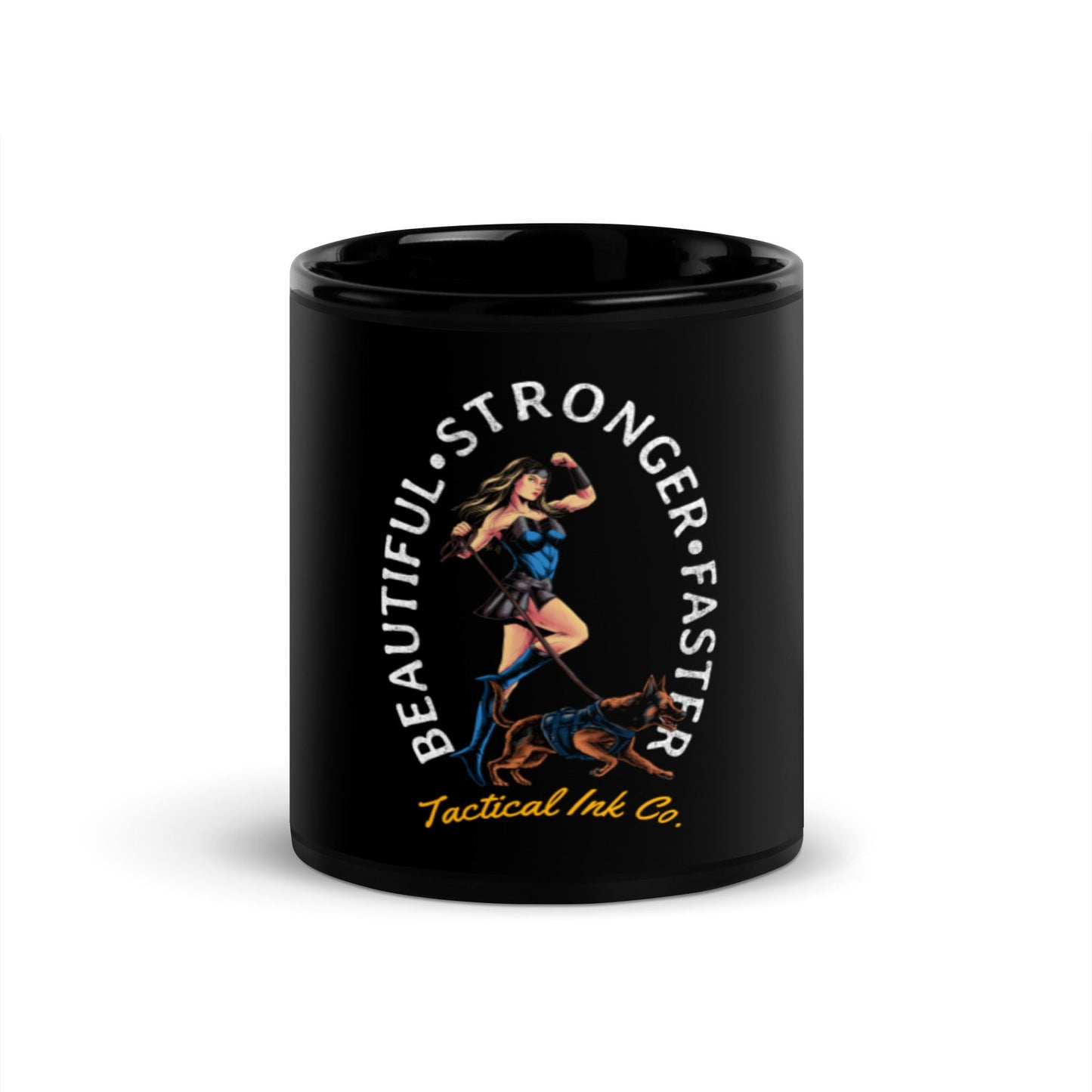 Beautiful, Stronger, Faster Patriotic K-9 Lovers Glossy Mug - Tactical Ink USA
