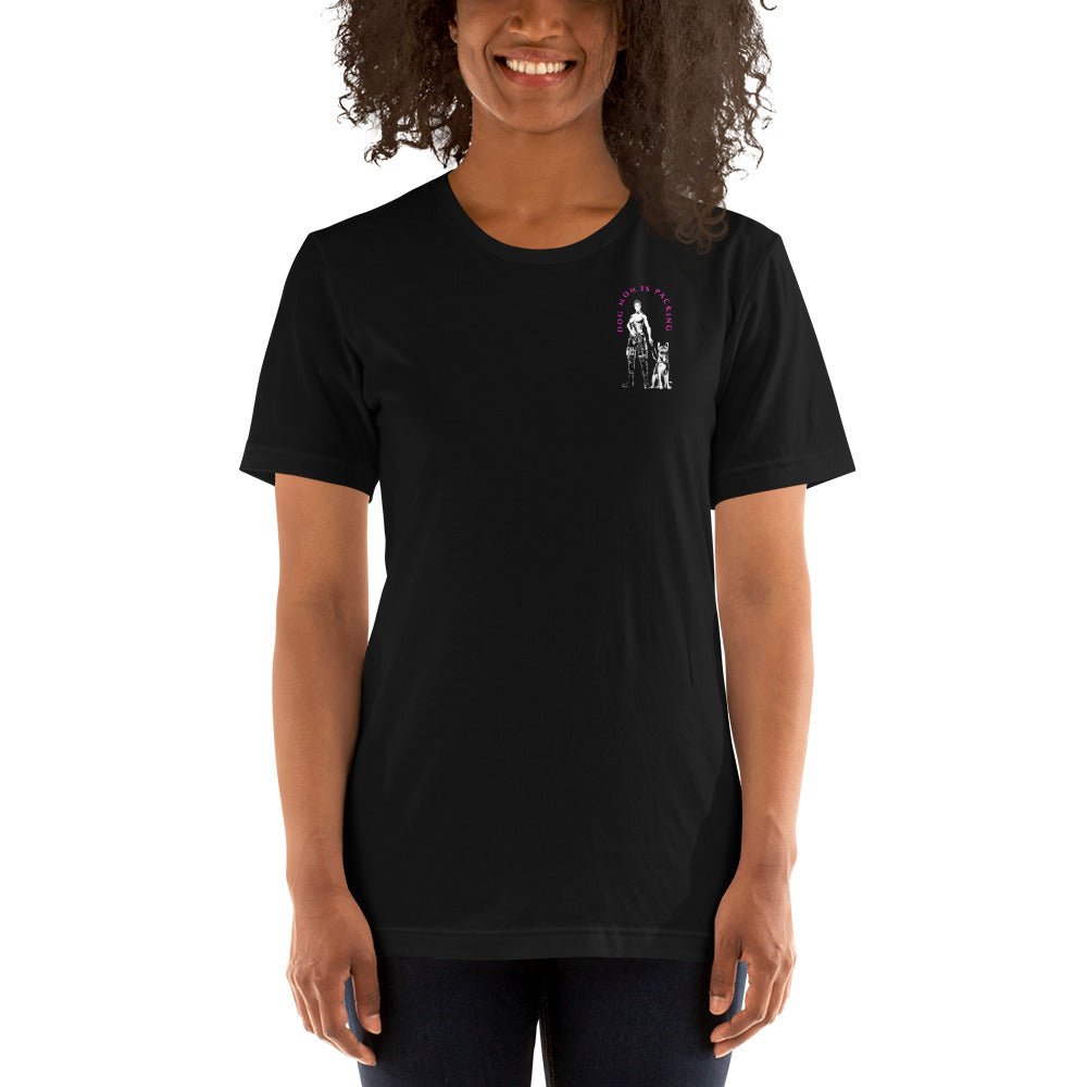 Dog Mom is Packing (Pink) Short-Sleeve Unisex T-Shirt -Shirts Tactical Ink USA