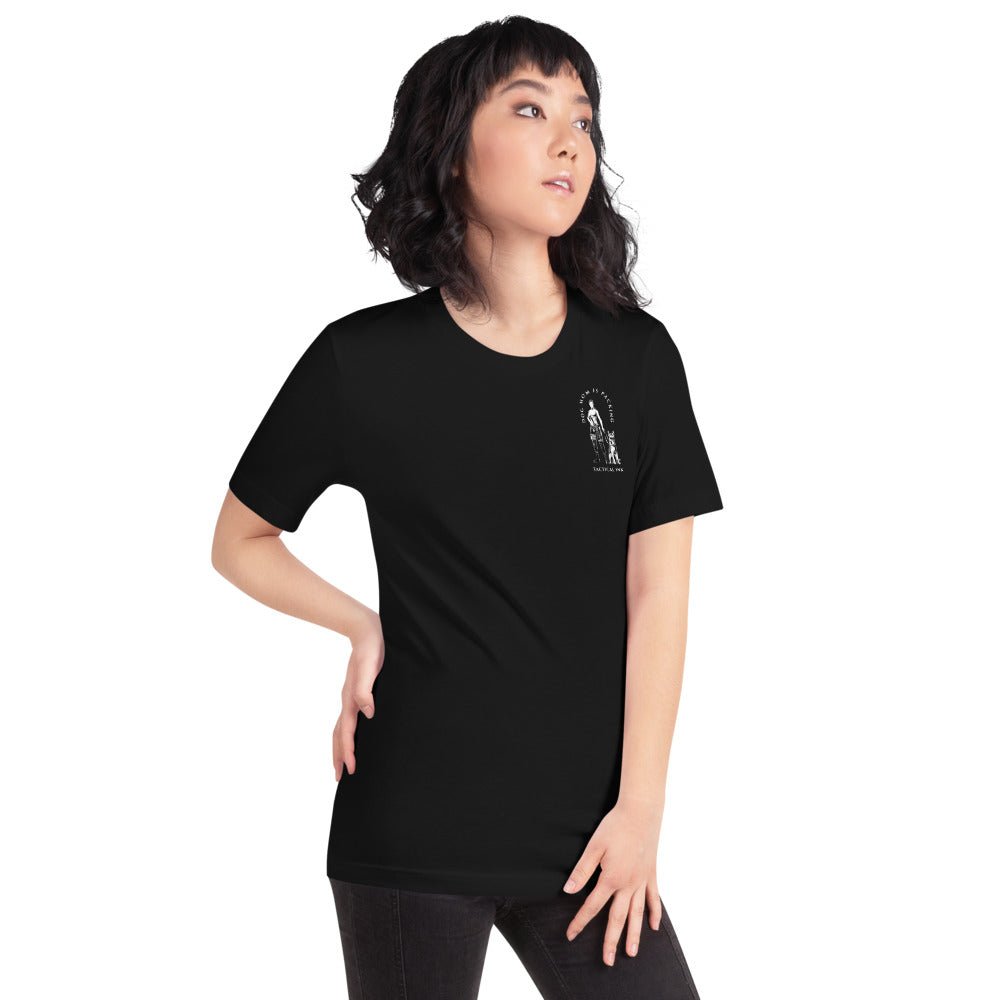 Dog Mom Is Packing (White Font)Short-Sleeve Unisex T-Shirt -Shirts Tactical Ink USA