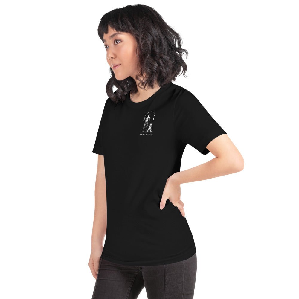 Dog Mom Is Packing (White Font)Short-Sleeve Unisex T-Shirt -Shirts Tactical Ink USA