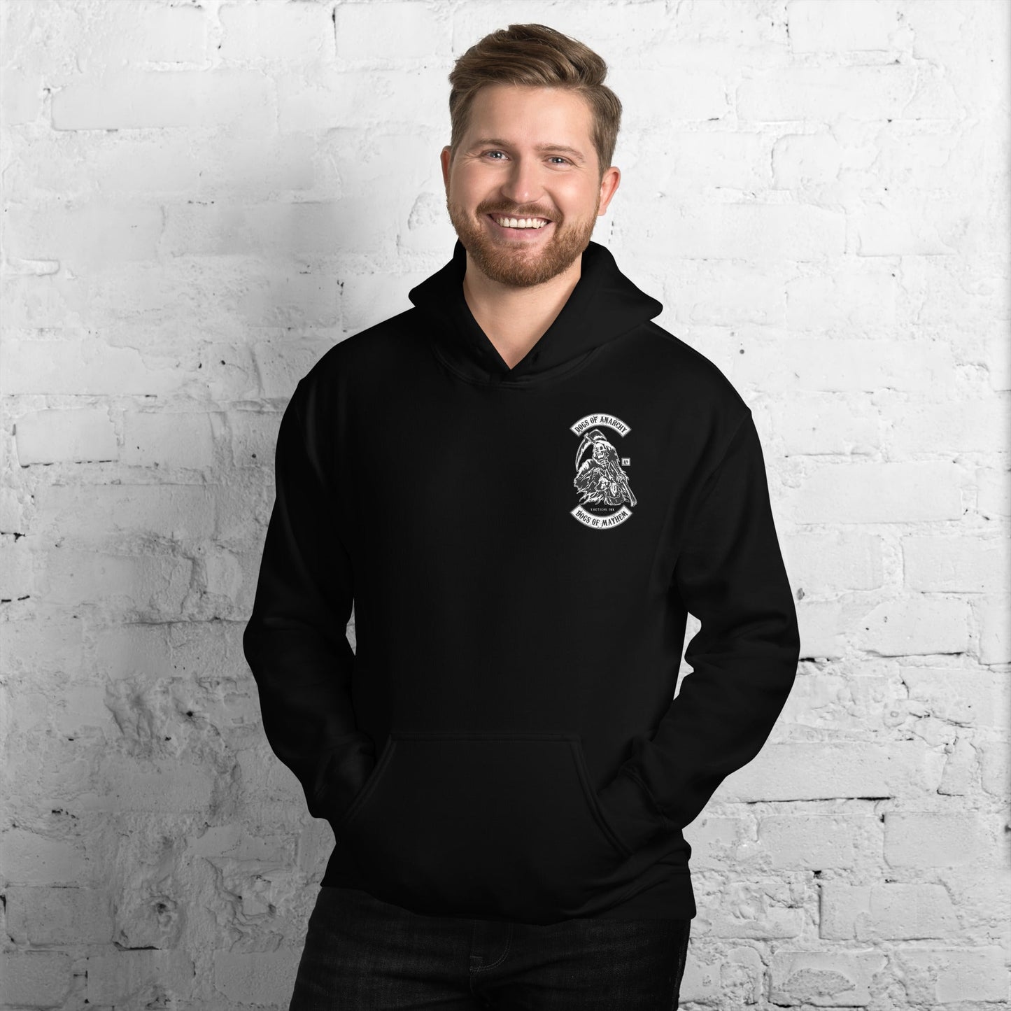 "Dogs of Anarchy" Grim Reaper K-9 Lover Hoodie (Black & White) - Tactical Ink USA