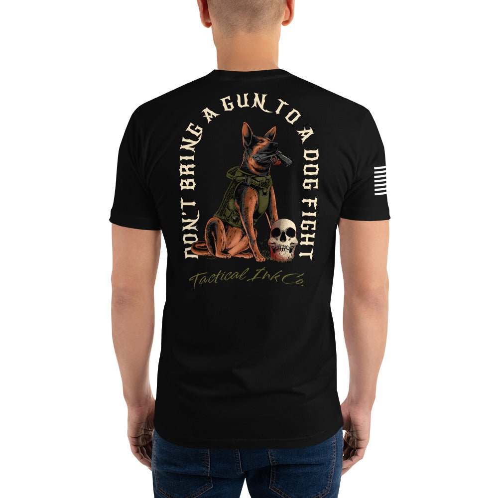 K-9 German Shepherd "Gun To A Dog Fight" Tactical T-shirt -Shirts Tactical Ink USA
