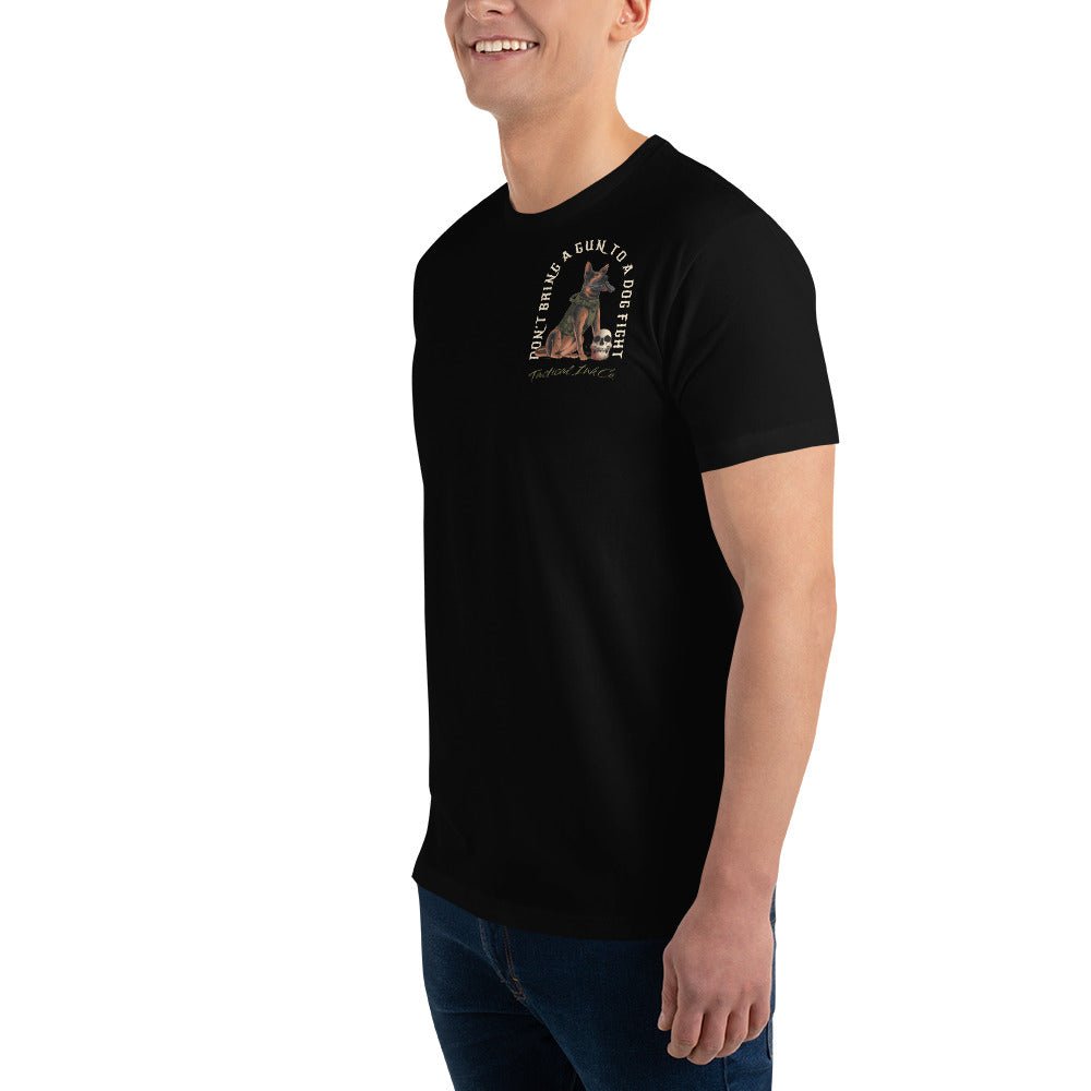 K-9 German Shepherd "Gun To A Dog Fight" Tactical T-shirt -Shirts Tactical Ink USA