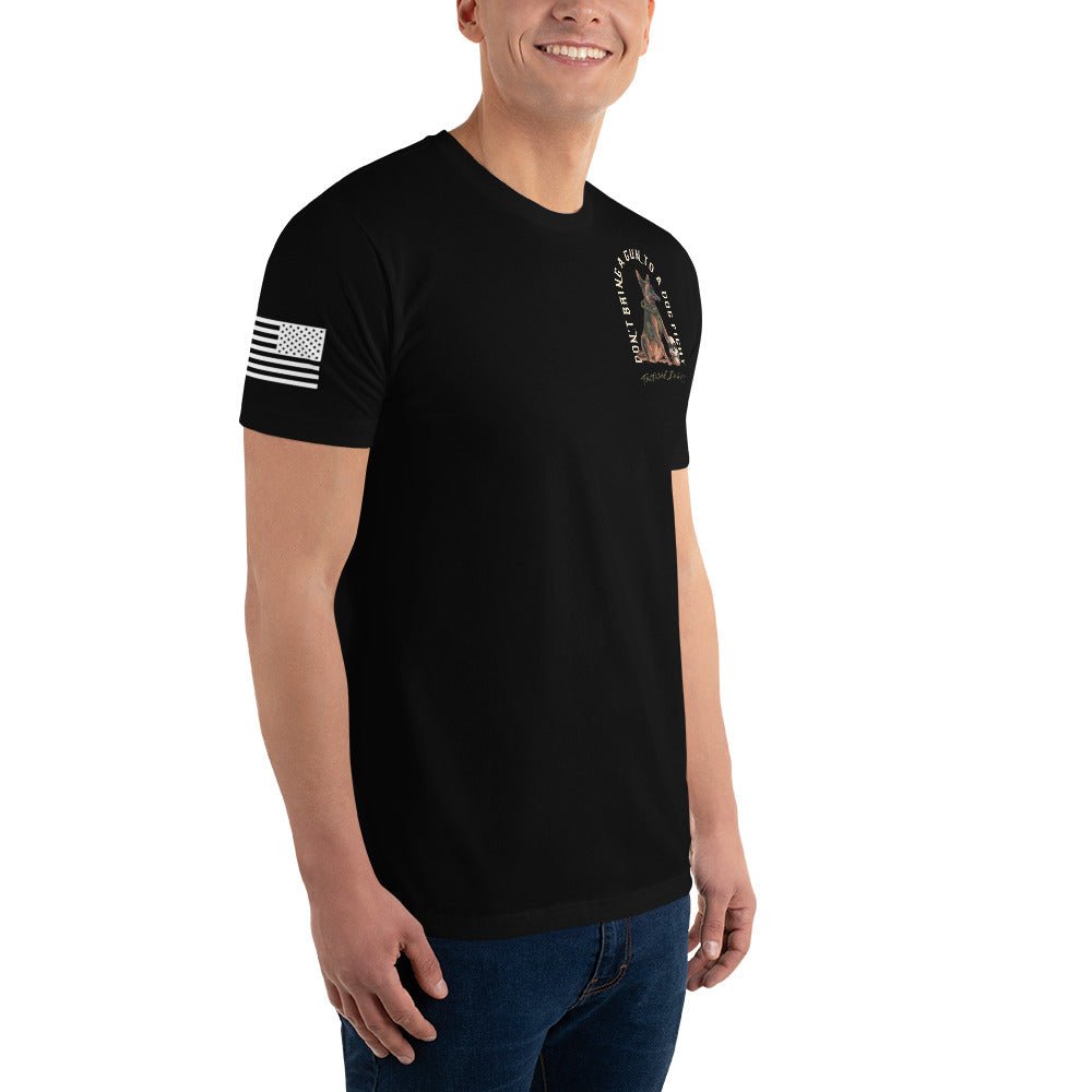K-9 German Shepherd "Gun To A Dog Fight" Tactical T-shirt -Shirts Tactical Ink USA