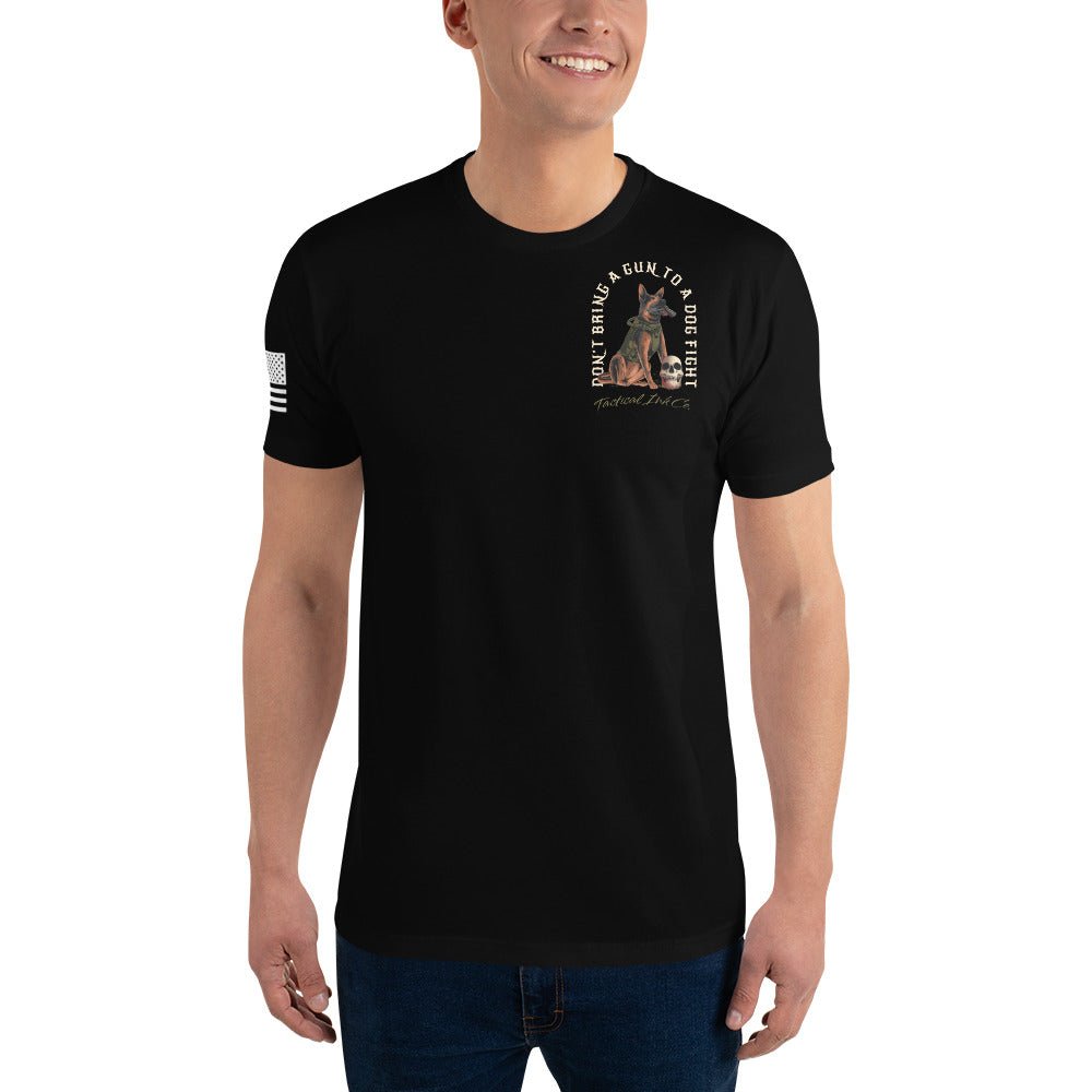 K-9 German Shepherd "Gun To A Dog Fight" Tactical T-shirt -Shirts Tactical Ink USA