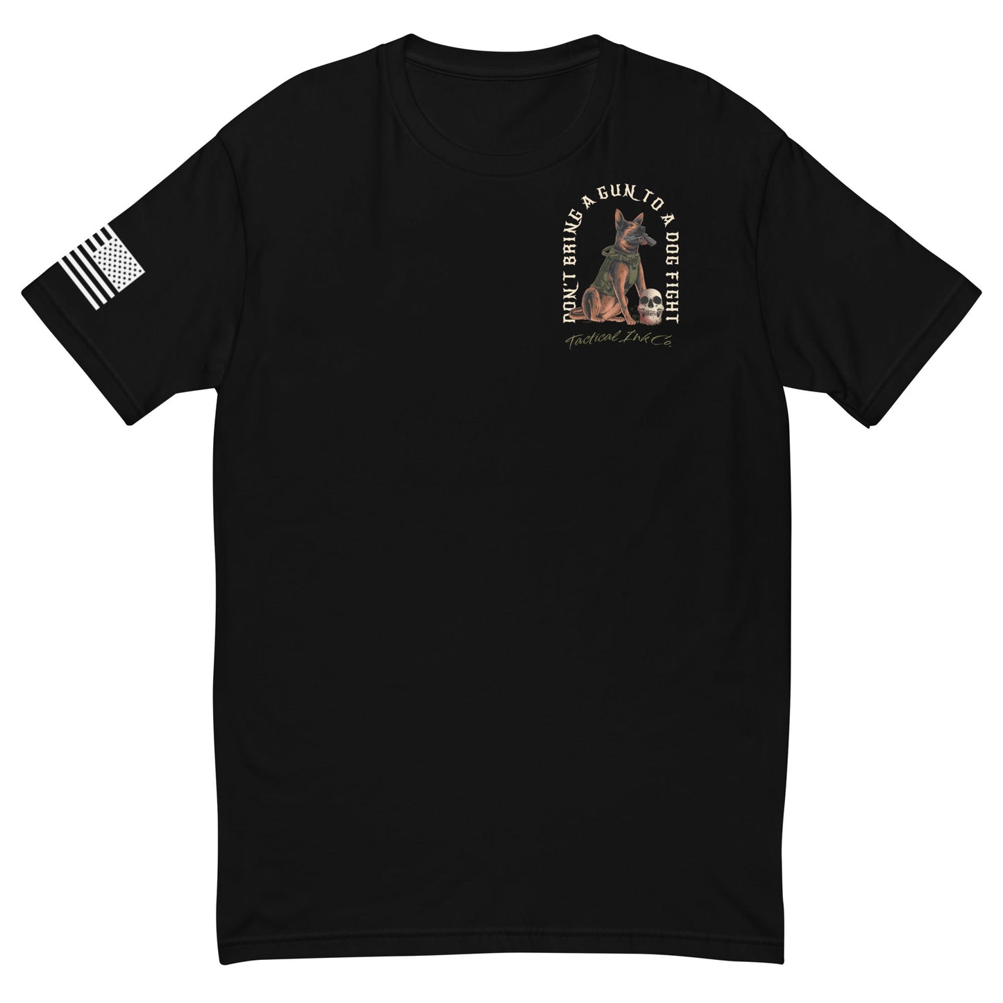 K-9 German Shepherd "Gun To A Dog Fight" Tactical T-shirt -Shirts Tactical Ink USA