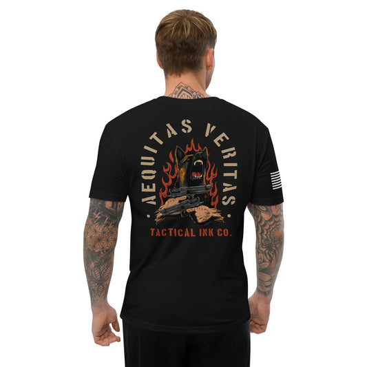 Aequitas-Veritas K-9 German Shepherd Handler T-Shirt -Shirts Tactical Ink USA