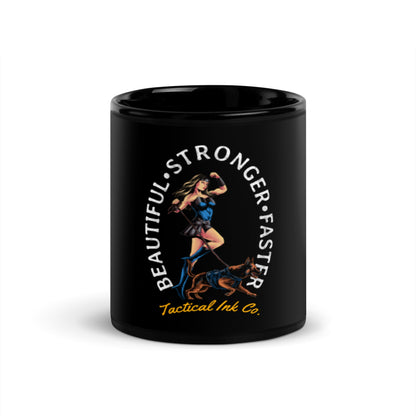 Beautiful, Stronger, Faster Patriotic K-9 Lovers Glossy Mug - Tactical Ink USA
