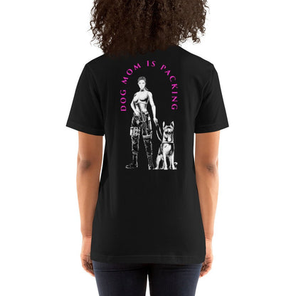 Dog Mom is Packing (Pink) Short-Sleeve Unisex T-Shirt -Shirts Tactical Ink USA