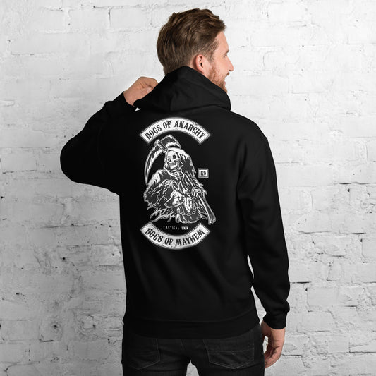 "Dogs of Anarchy" Grim Reaper K-9 Lover Hoodie (Black & White) - Tactical Ink USA
